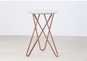 Flair Eibar Side Table Grey and Copper painted Mdf top and metal legs Retro design