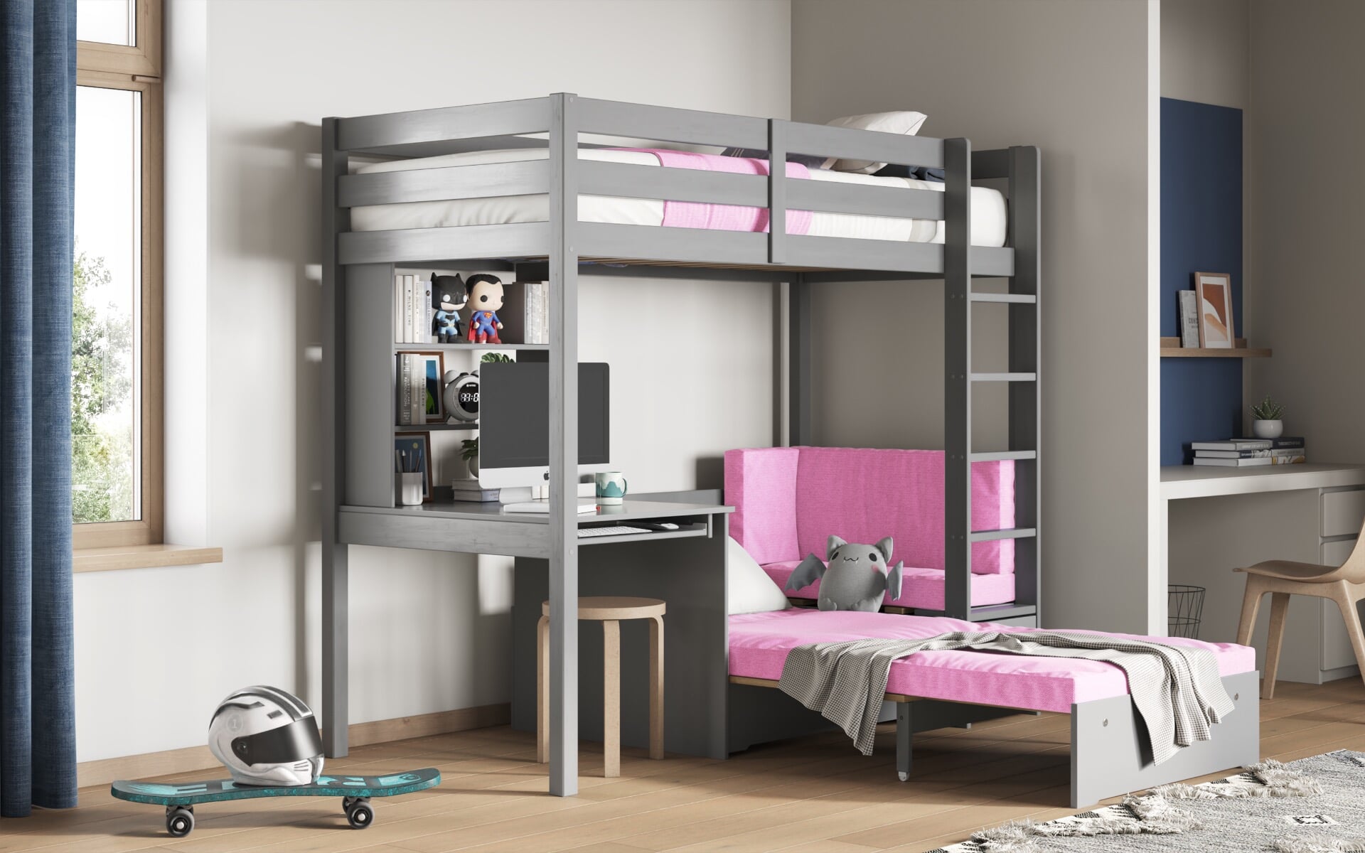 Purple futon deals bunk bed