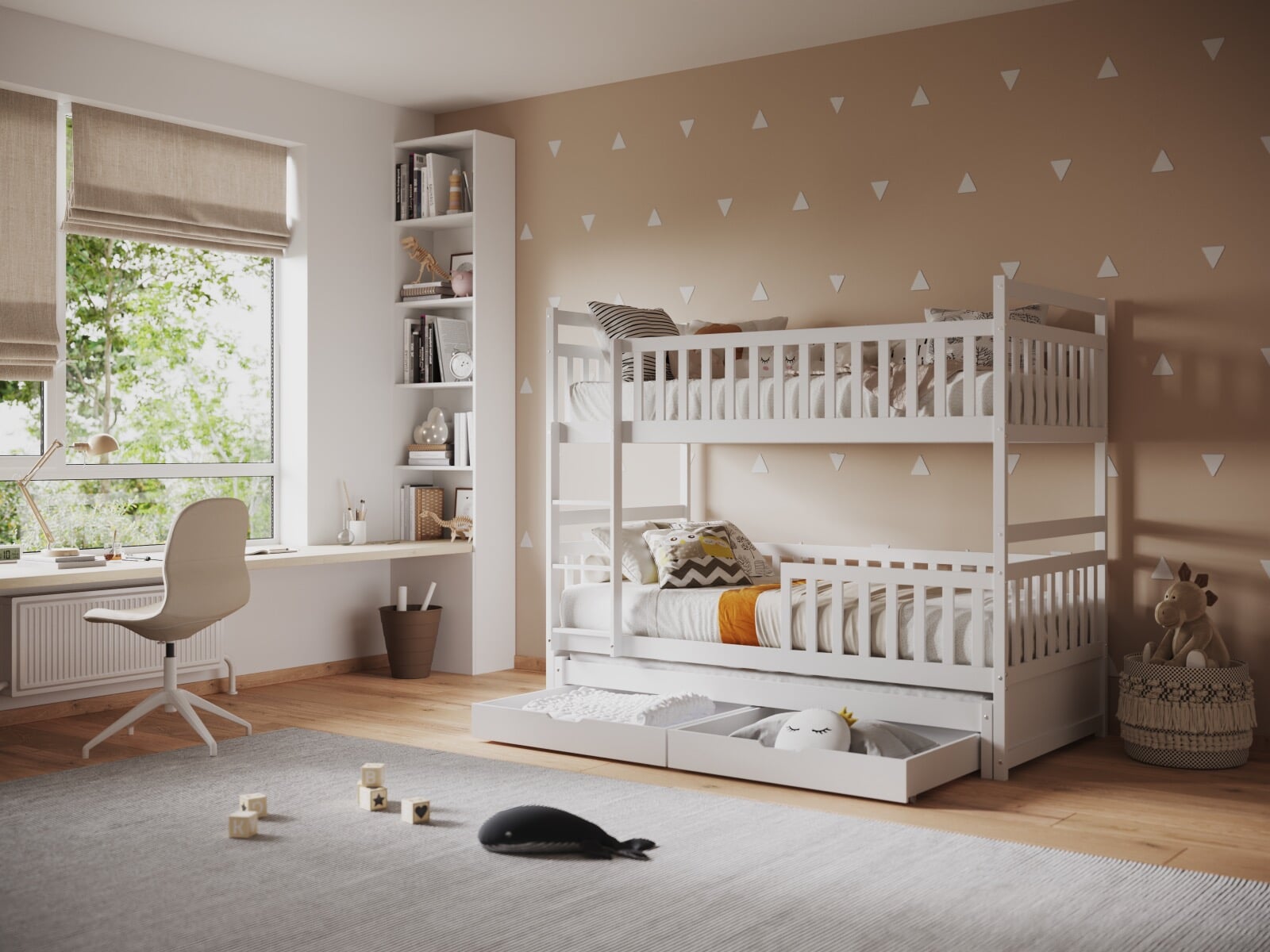 Bunk beds for kids with trundle hot sale