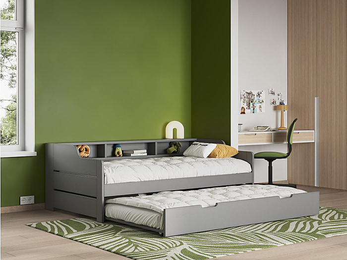 Enzo wooden guest bed Grey