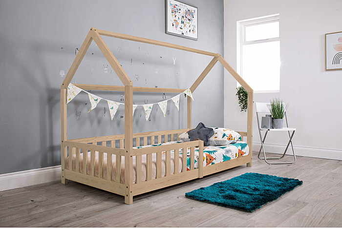 Flair Pine Wooden Explorer Playhouse Bed With Rails