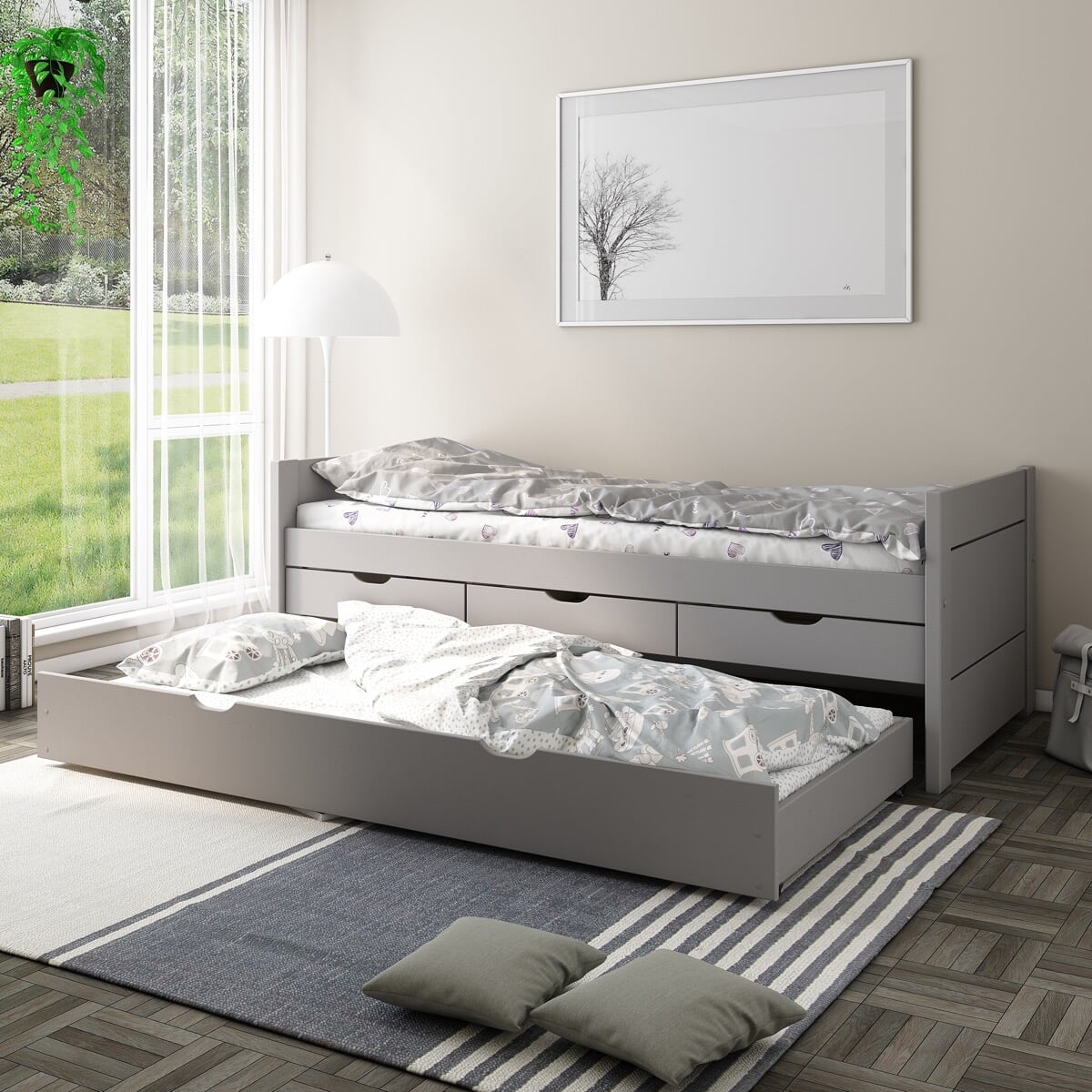 Solid wood deals captains bed twin