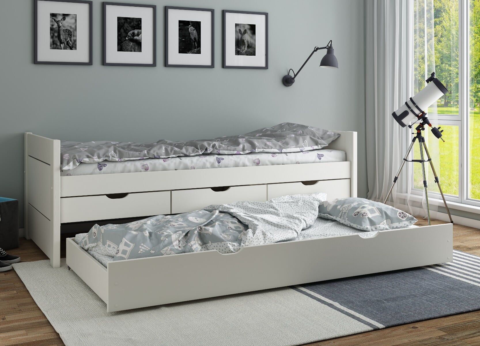 Trundle bed deals same height