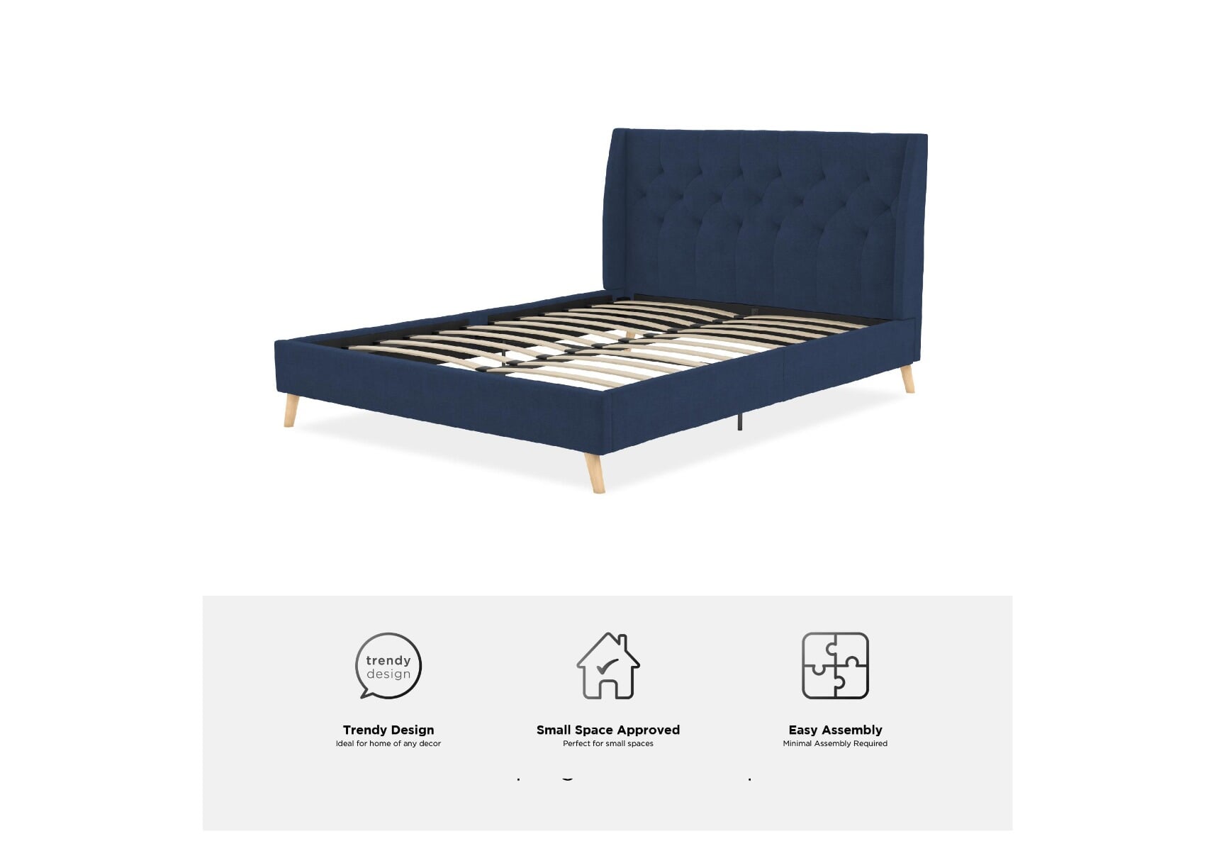 Novogratz Her Majesty Linen Bed Frame