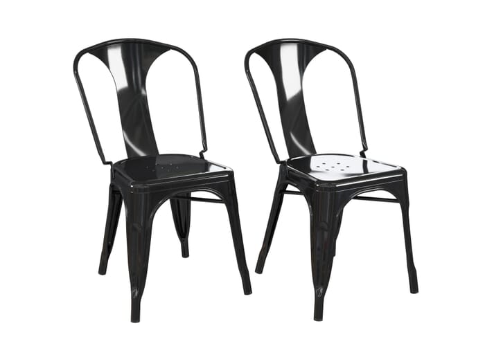 Dorel Finn Metal Dining Chairs Set of 2