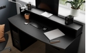 wooden black office desk
