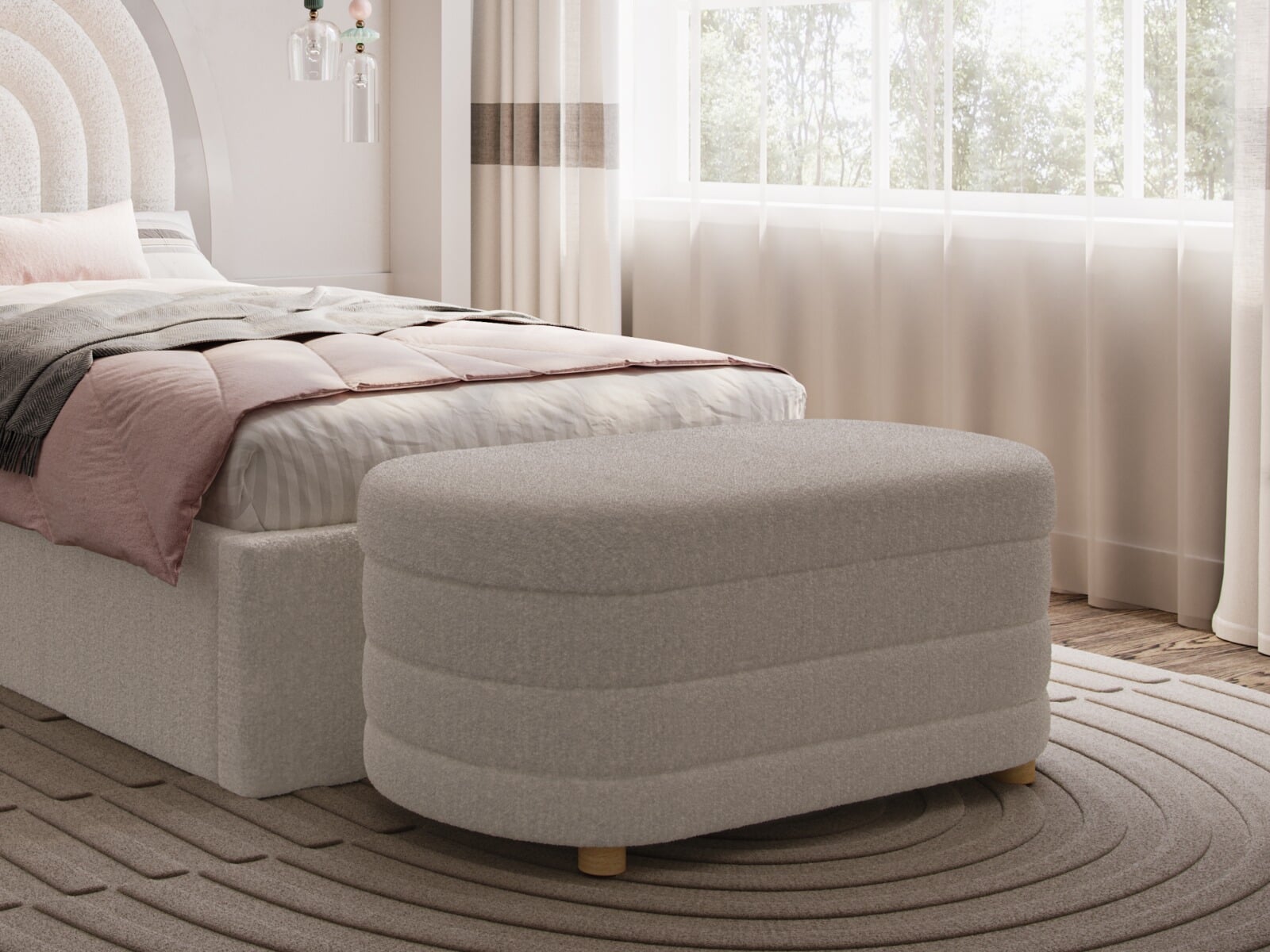 Cream ottoman storage shop box