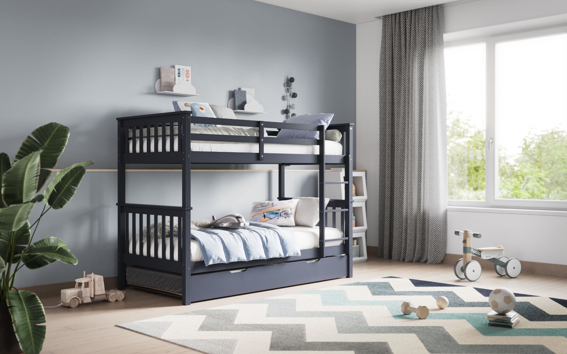 Full bunk on sale bed trundle