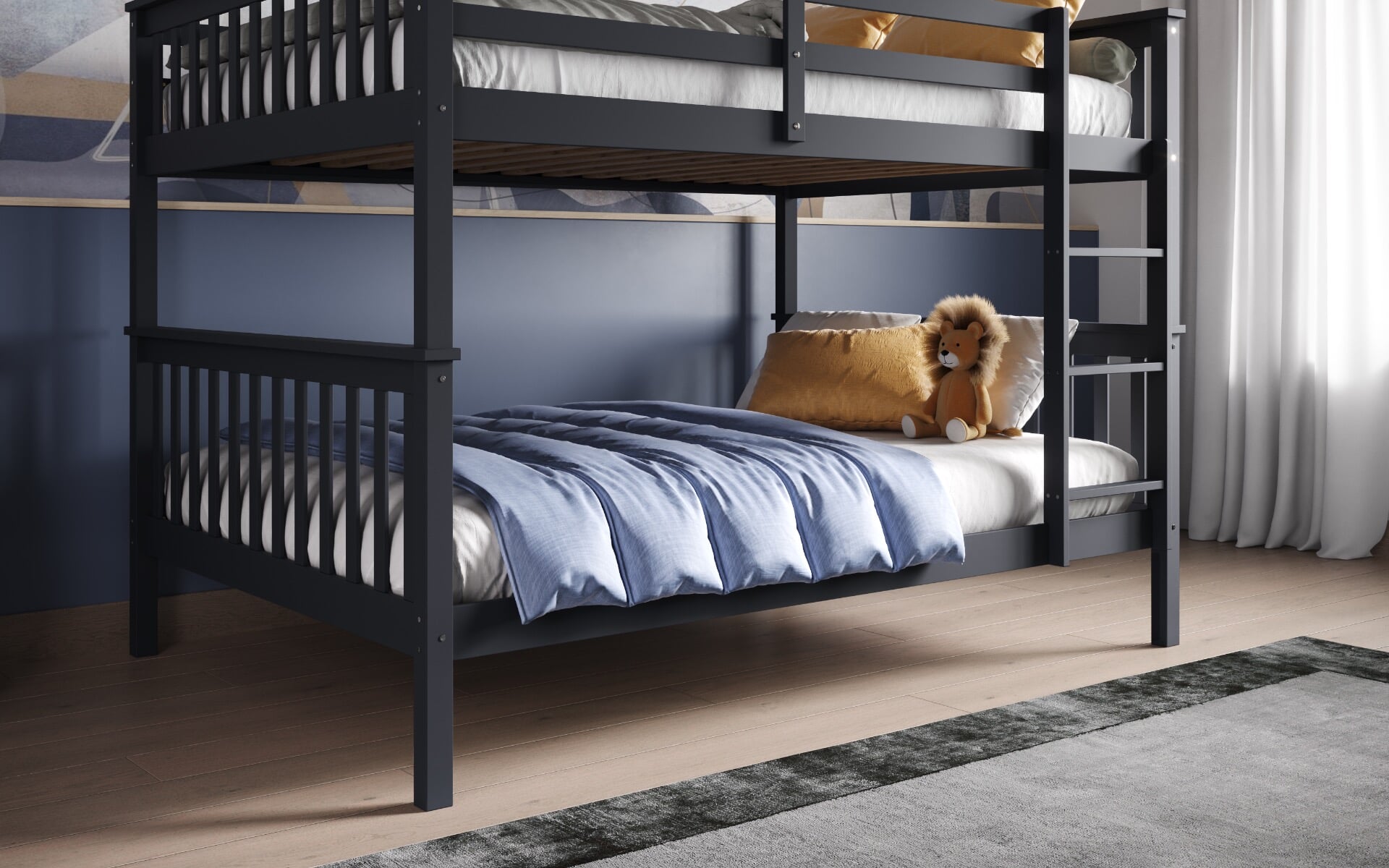 Small double low loft bed top