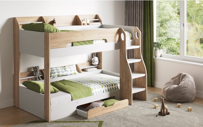 Flick Bunk bed in Oak and White