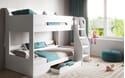 Flair Flick Bunk Bed White With Shelves And Drawer
