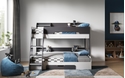 Flair Flick Triple Bunk Bed Grey With Shelves And Drawer
