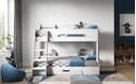 Flair Flick Triple Bunk bed White With Shelves And Drawer
