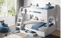 Flair Flick Triple Bunk bed White With Shelves And Drawer
