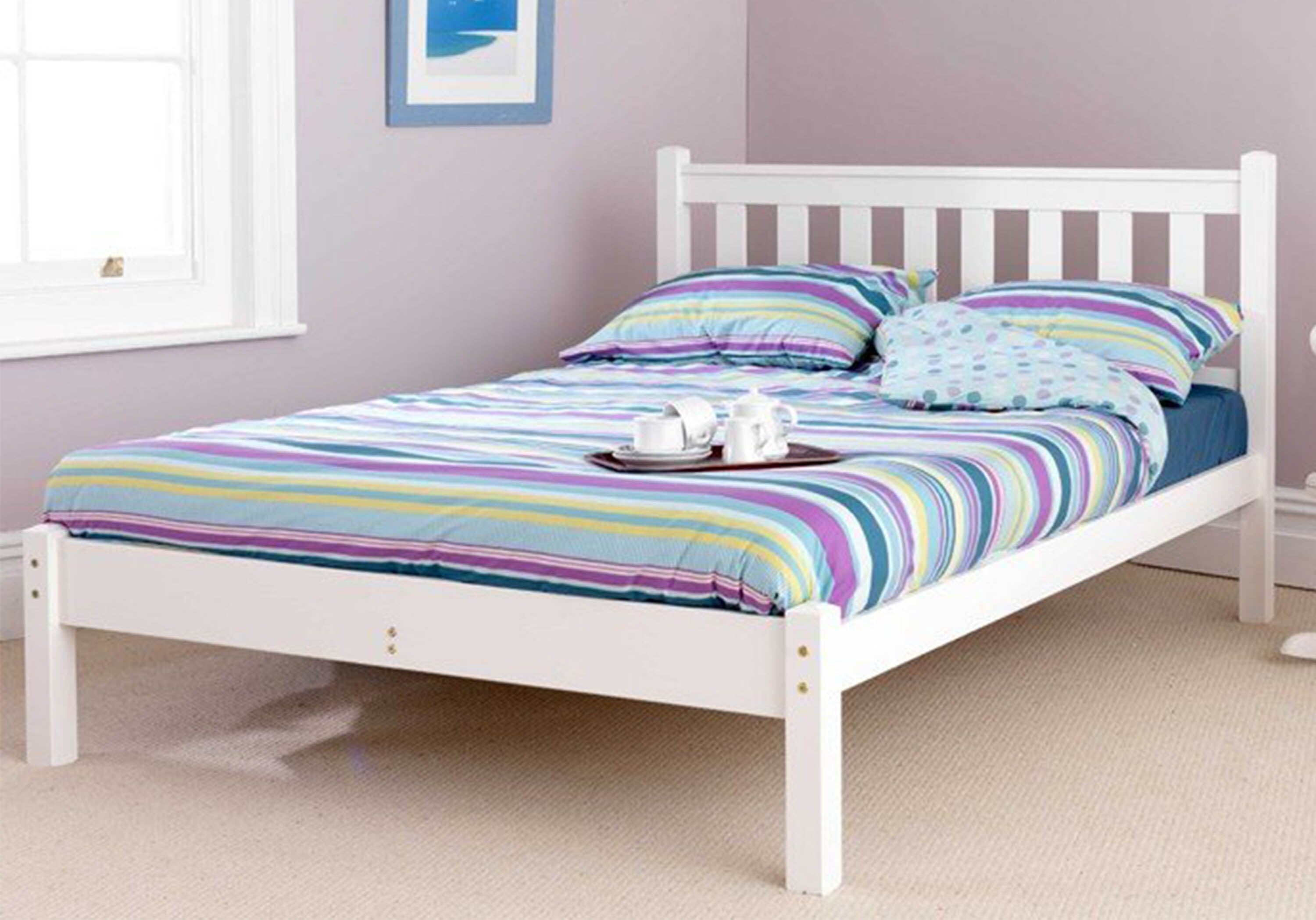 White shaker deals style bed frame