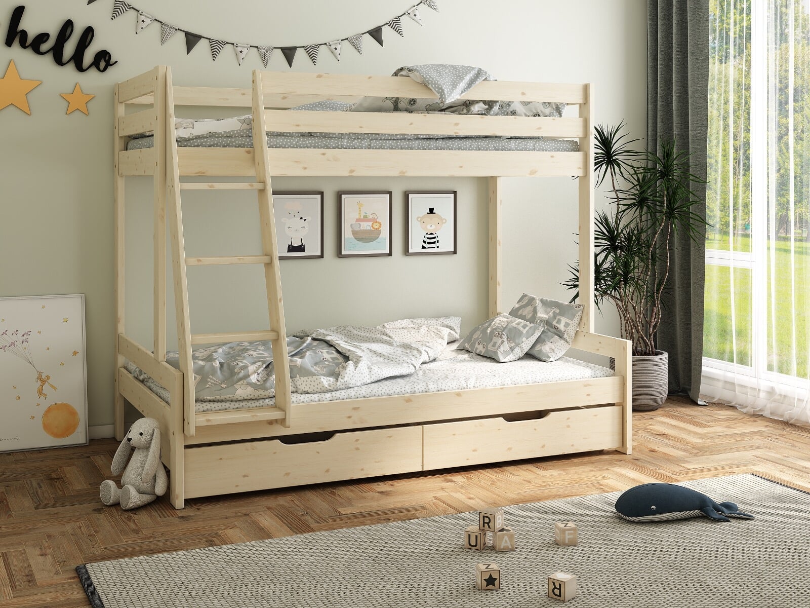 Bunk bed natural deals wood