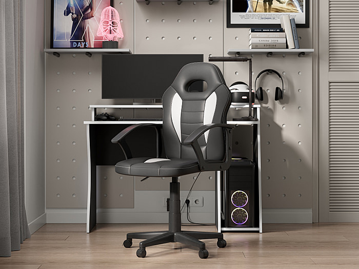 Recoil Cadet Black & White Gaming Chair
