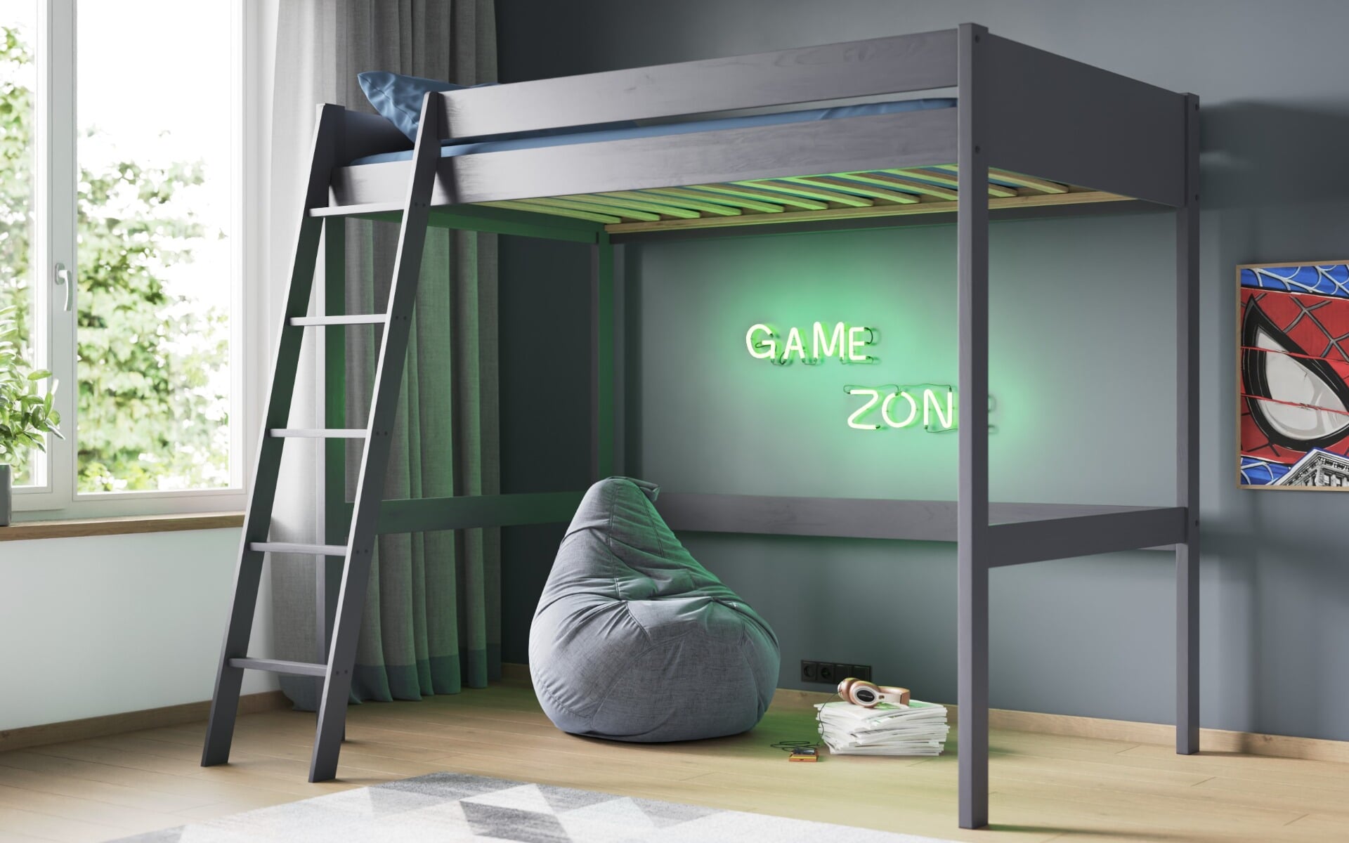 Small double loft bed clearance