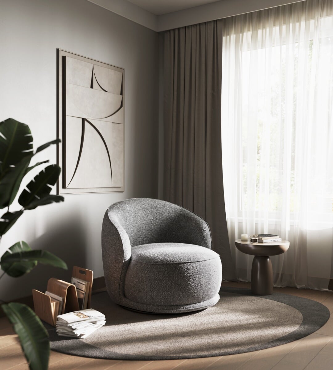 grey accent chair