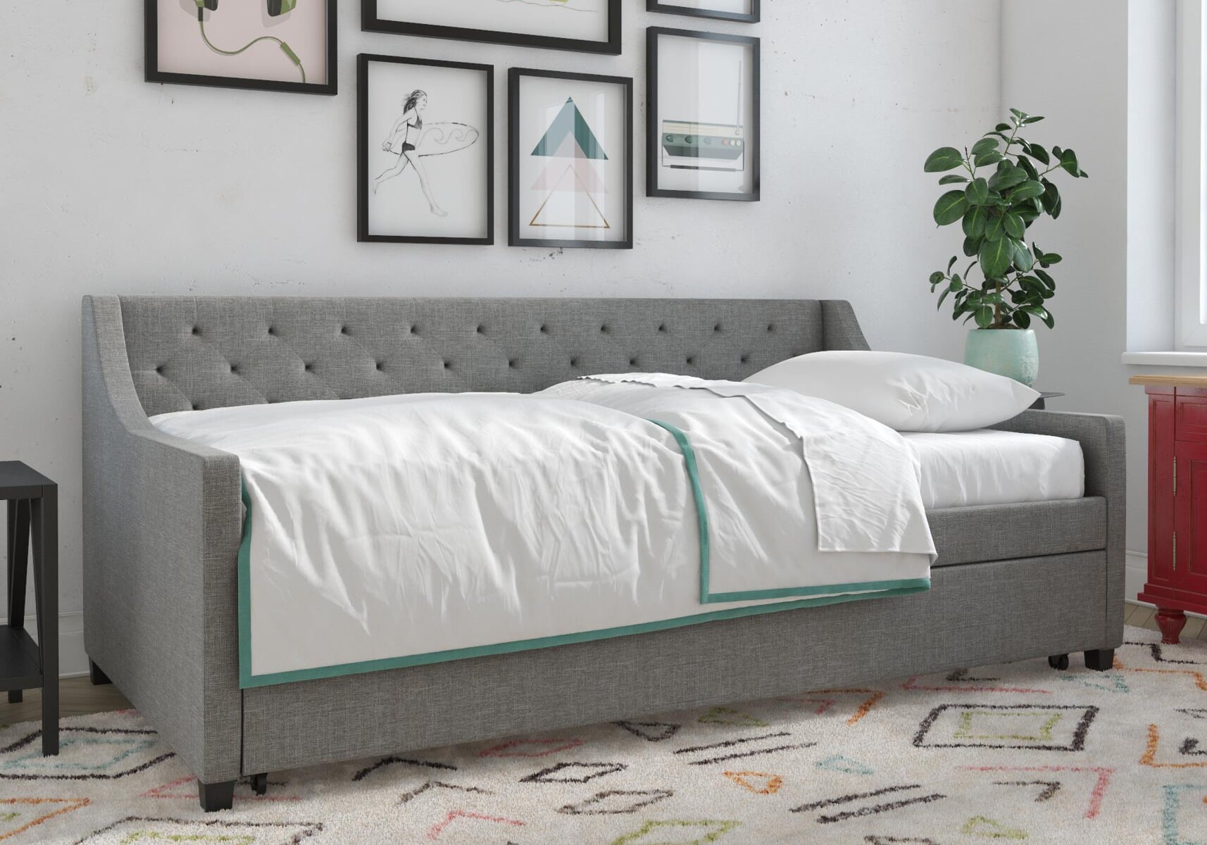 Novogratz Her Majesty Linen Daybed And Trundle