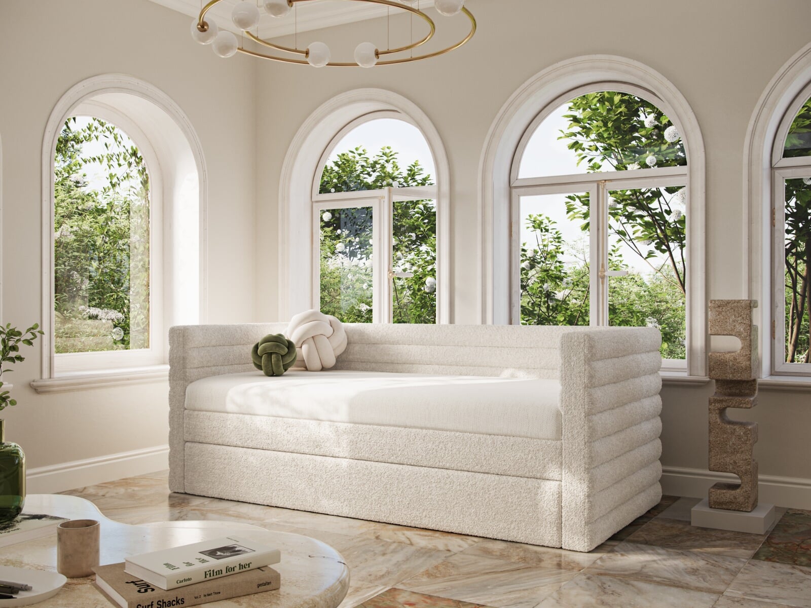 Loveseat with discount trundle