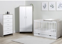 Ickle Bubba Pembrey 4 Piece Furniture Set with Under Drawer Includes cot bed under drawer wardrobe tall chest and cot top changer