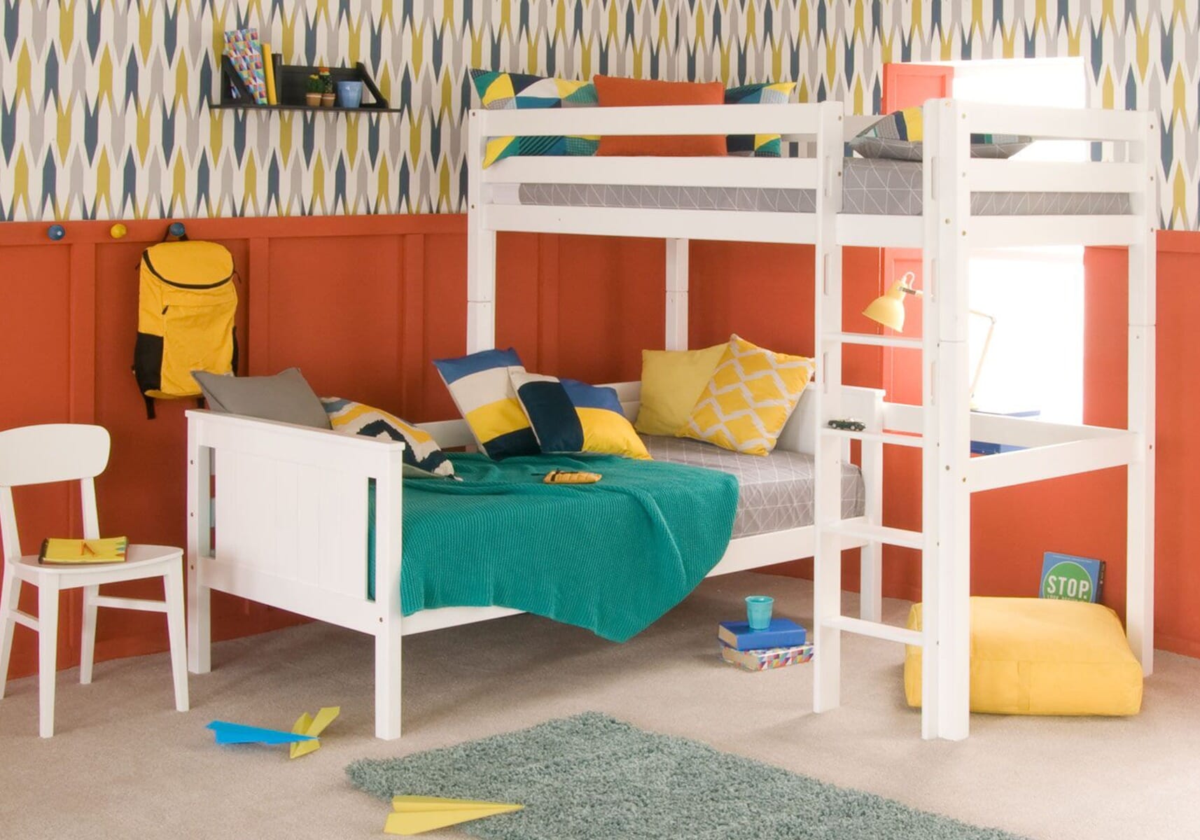 Little Folks Furniture Classic Beech High Sleeper With Sofab