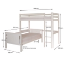 Little Folks Furniture Classic Beech High Sleeper with Sofa Bed