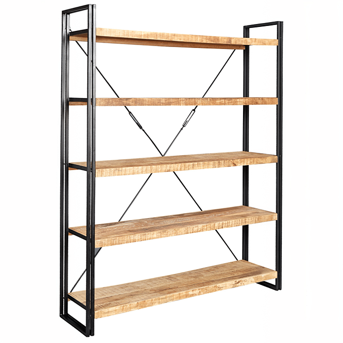 Indian Hub Cosmo Industrial Large Open Bookcase