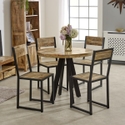 Indian Hub Cosmo Industrial Metal & Wood Dining Chair (Set of 2)