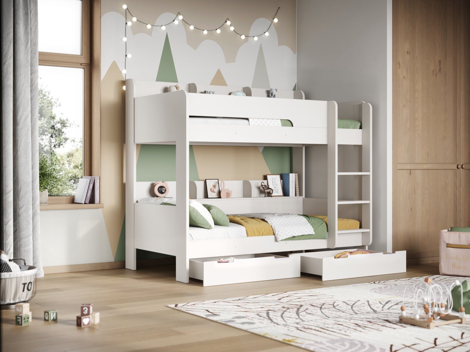 White bunk deals beds with storage