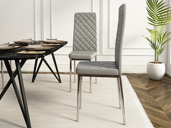 Flair Lombella Set Of 4 Dining Chairs Grey