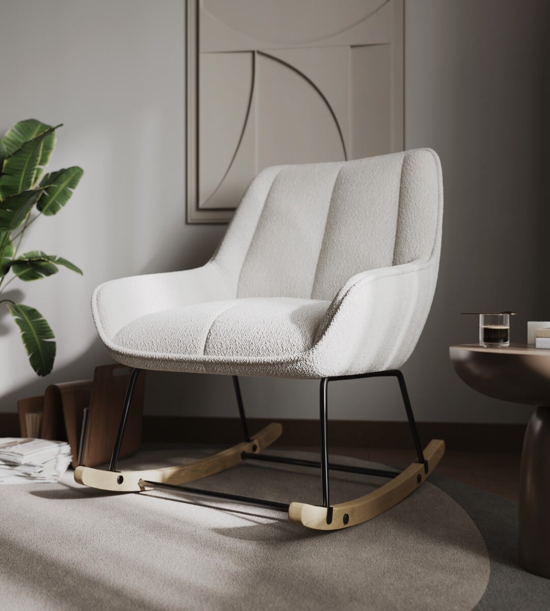 Flair Isabelle Boucle Rocking Chair Cream