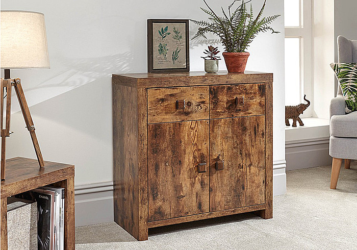 GFW Jakarta Compact Sideboard Mango with a traditional mango wood effect finish combined with a modern design