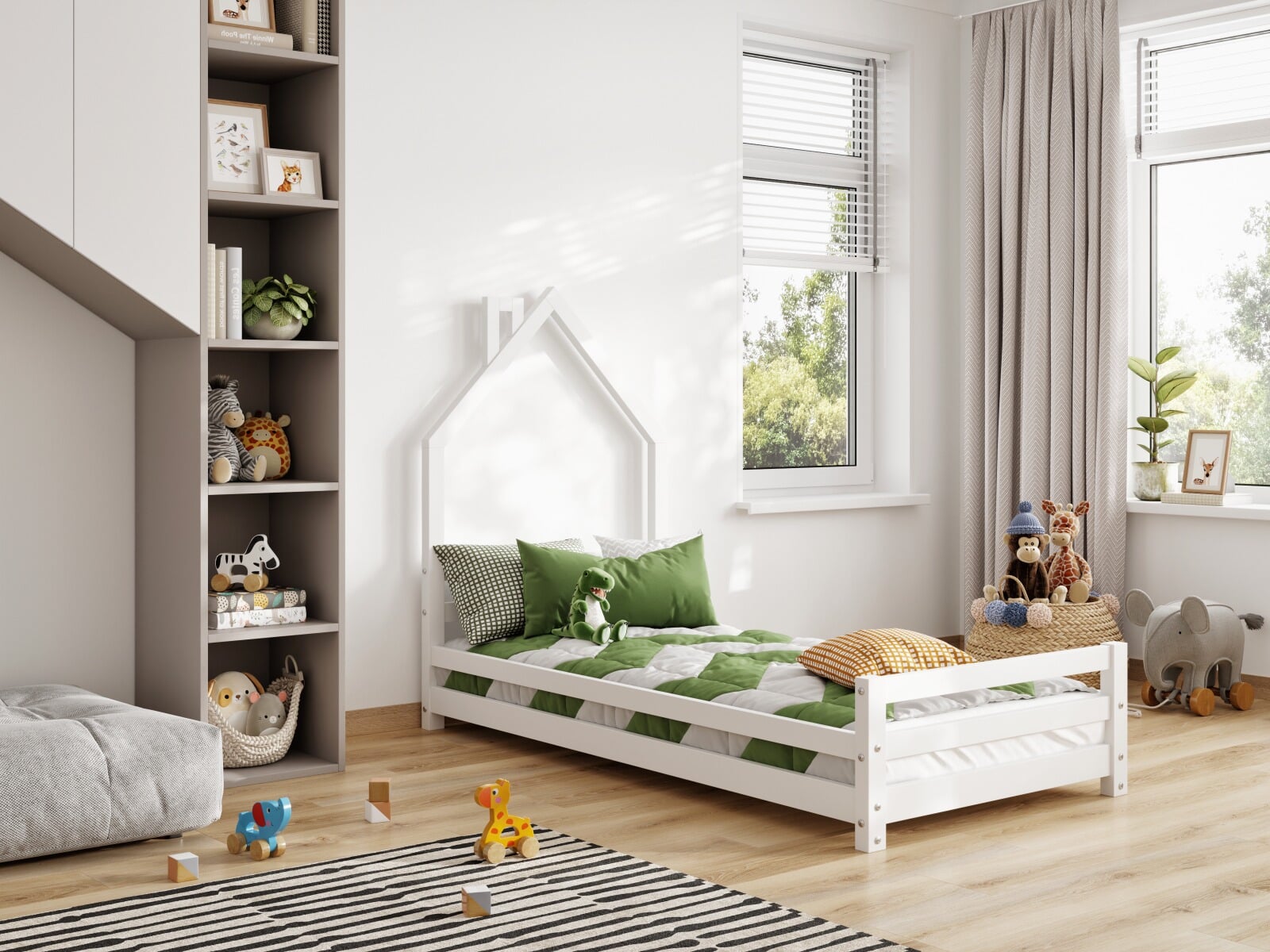 White and deals natural wood bedroom