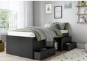 Kidsaw Low Single Storage Cabin Bed Modern design 4 drawers 1 cupboard black finish UK single size