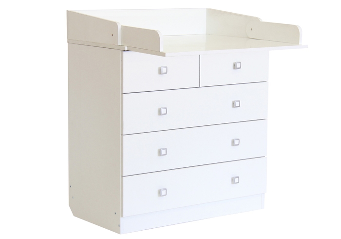 Kidsaw Kudl Kids 5 Drawer Unit 1780 With Changing Board & Storage - White