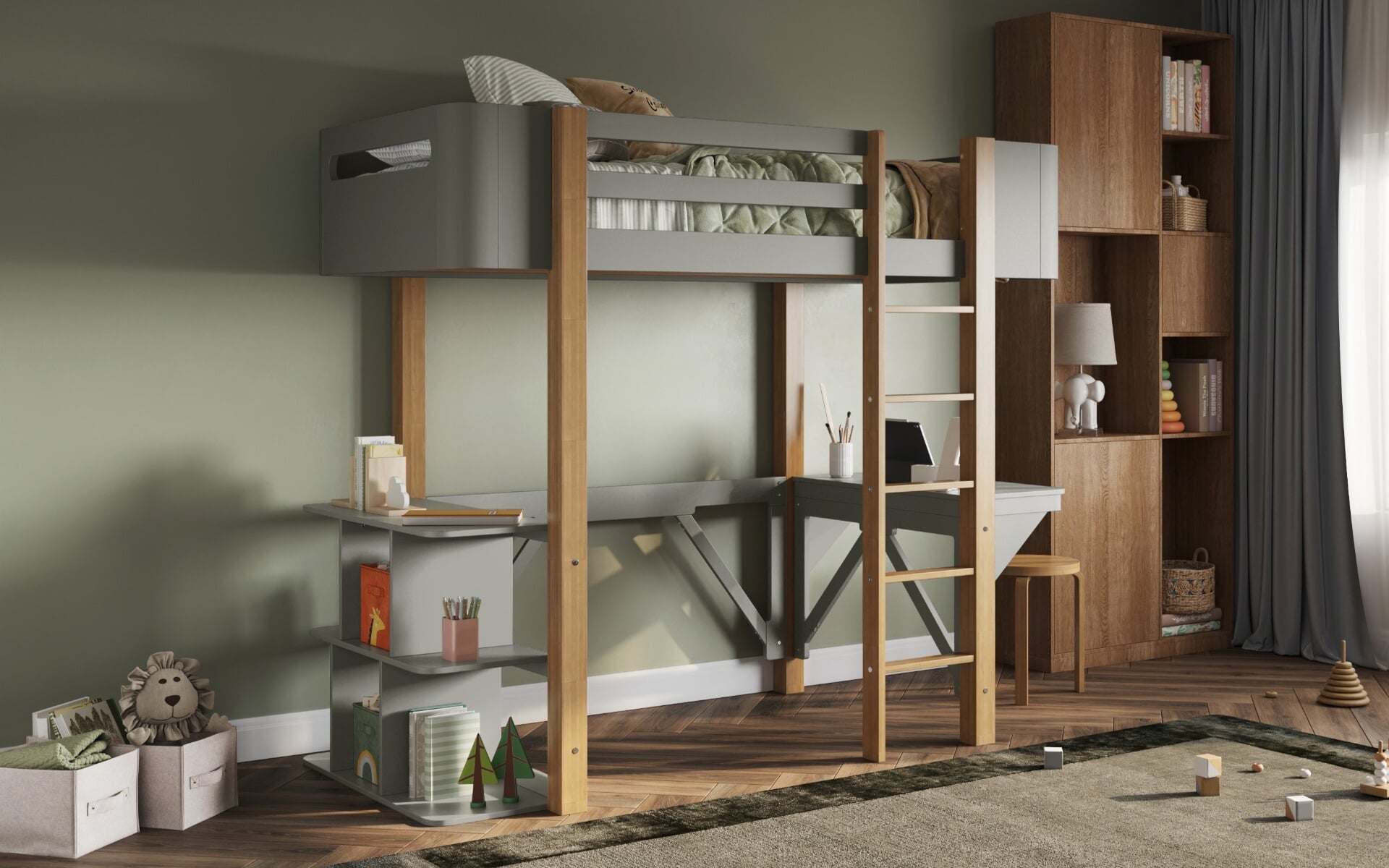 Single Bunk Beds with Desk Underneath Bed Kingdom