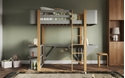 Flair Kyoto High Sleeper With Desk Grey And Oak