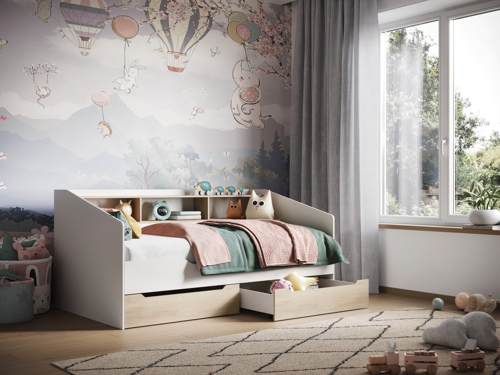 Corner daybed outlet with storage