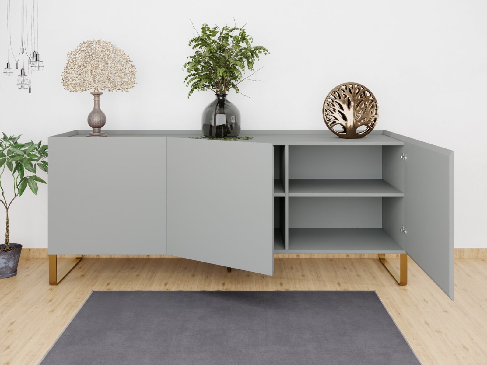 Grey store painted sideboards