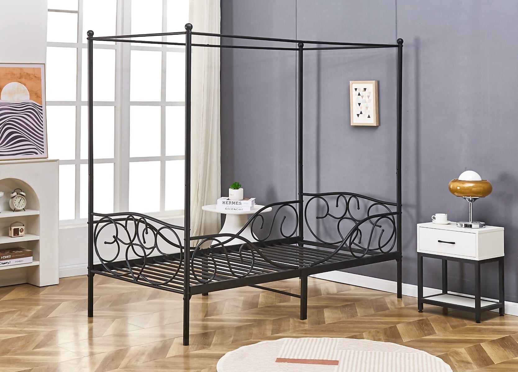 Metal bed deals side rails