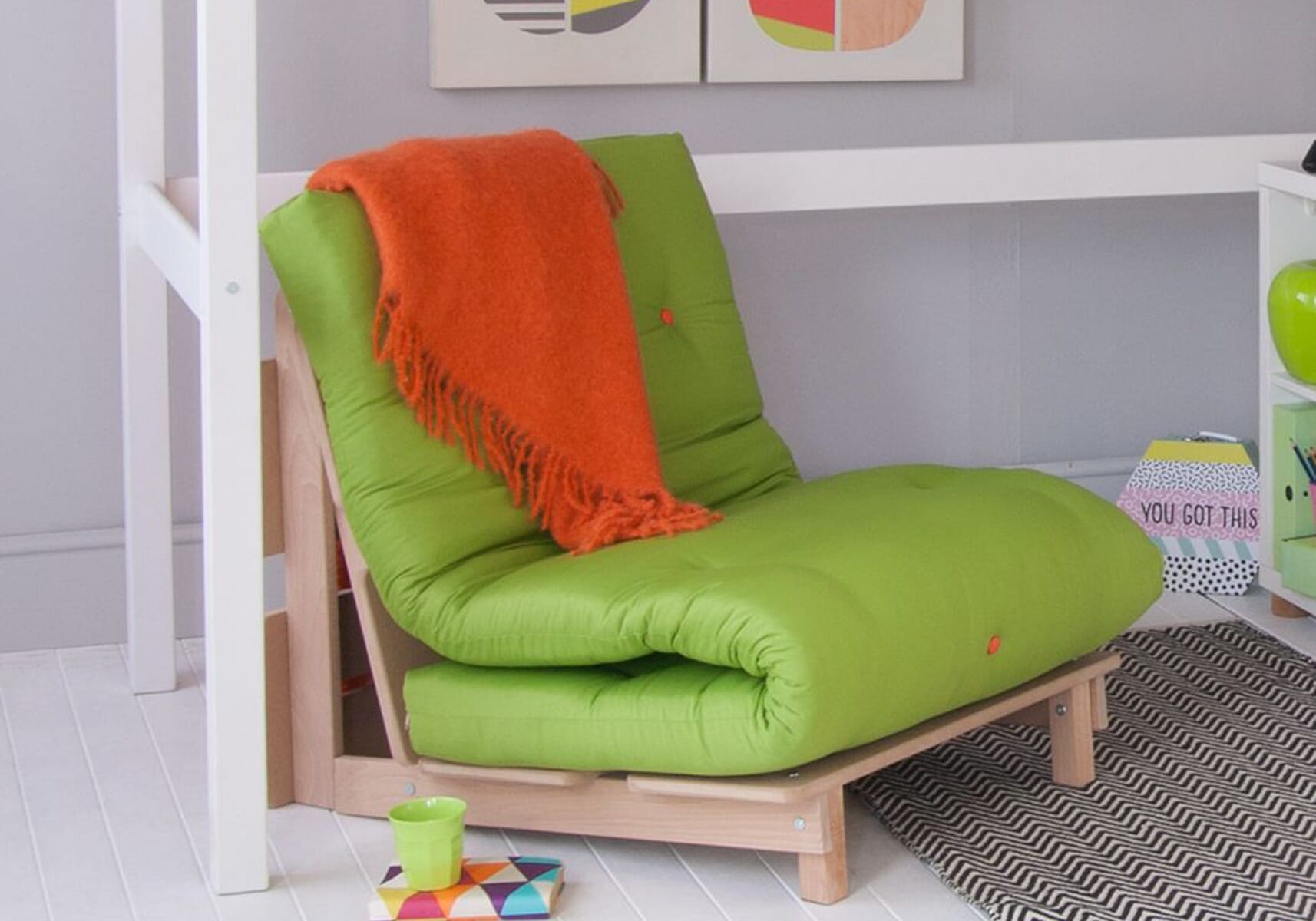 Little Folks Furniture Classic Beech High Sleeper Bed with D