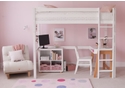Little Folks Furniture Classic Beech High Sleeper Bed with Desk, Storage and Futon Chair Bed