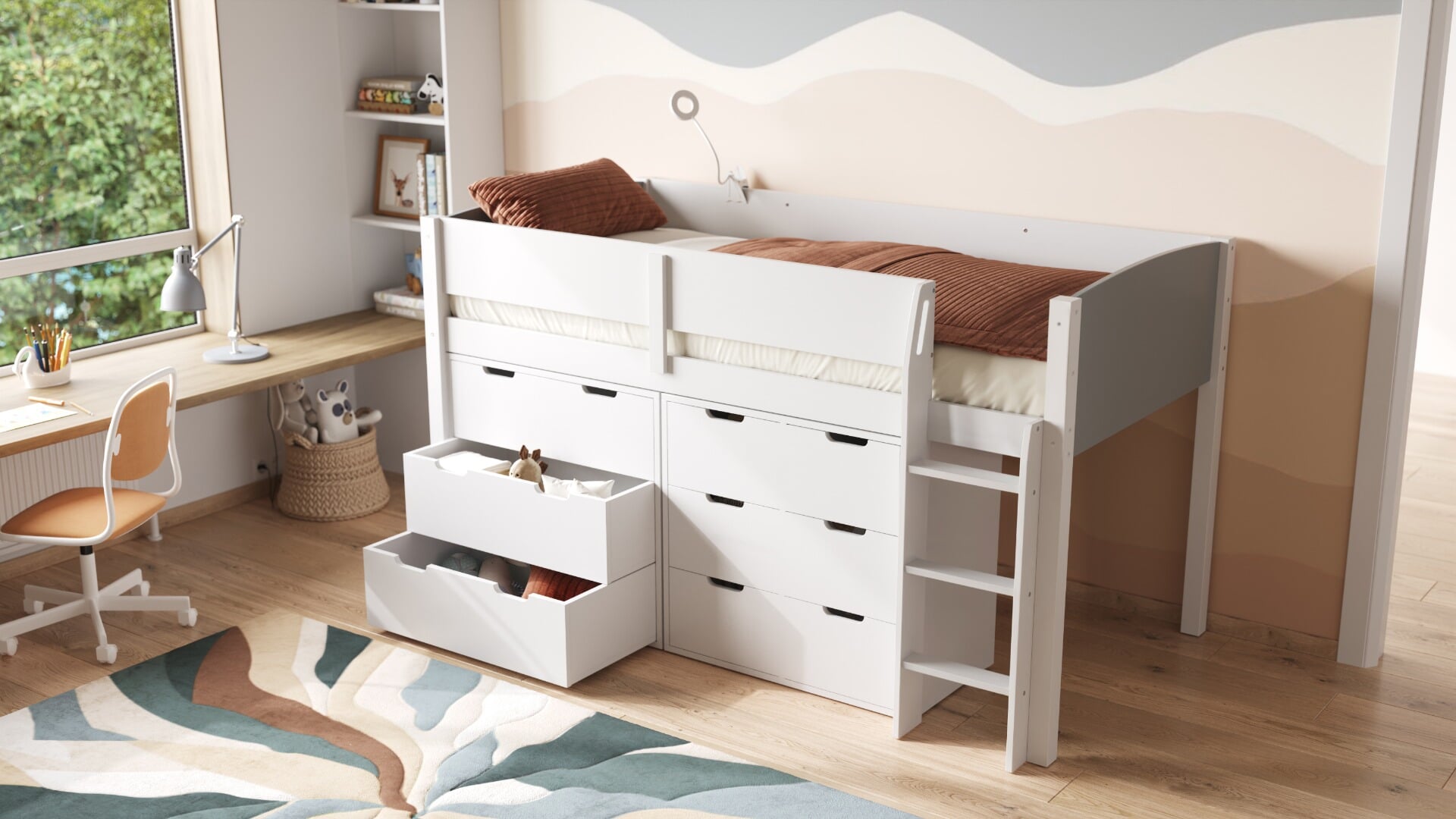 Midi sleeper with shop storage