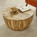 Indian Hub Surrey Solid Wood Drum Coffee Table