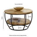 Indian Hub Surrey Solid Wood & Metal Coffee Table With Shelf
