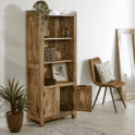 Indian Hub Surrey Solid Wood Bookcase With Doors