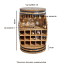 Indian Hub Surrey Solid Dark Wood Barrel Wine Sideboard