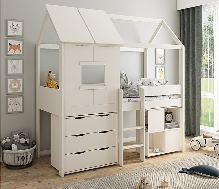 Kids Avenue Midi Playhouse with Desk and Chest of Drawers